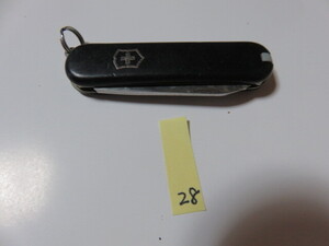 VICTORINOX ビクトリノックス SWISS スイス 携帯 ナイフ ツールナイフ アウトドア キャンプ №28 ブラック 黒 サイズ58-15-8㎜ ユーズド