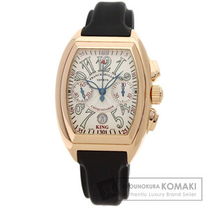 FRANCK MULLER フランクミュラー 8001 CC KING コンキスタドール キング クロノグラフ 腕時計 K18ピンクゴールド ラバー メンズ 中古