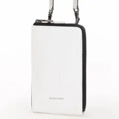 CK カルバンクライン 定価2,4万 牛革 スマホショルダー ホワイト