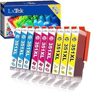LxTek BCI-351XL 互換インクカートリッジ Canon用 インク 351 (シアン/マゼンタ/イエロー) *各3本 カ