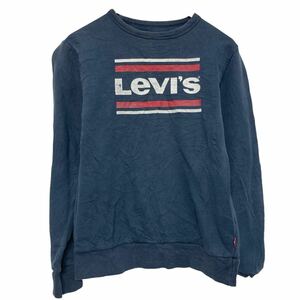 Levi’s プリント スウェット トレーナー リーバイス キッズ M~ グレー ロゴ 古着卸 アメリカ仕入 a609-6710