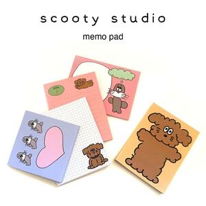 scooty studio メモ帳 5冊セット charlie スクーティースタジオ チャーリー 韓国 文房具 雑貨 キャラクター かわいい 犬グッズ