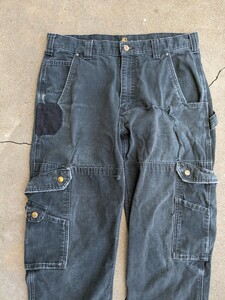 雰囲気◎　old carhartt カーハート ワークパンツ　usa ニカラグア製　vintage 黒 USA製 パンツ カーゴ ビンテージ