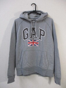 ★値下げ★ＧＡＰ　ギャップ　パーカー　メンズ　Ｓ　グレー　ワッペン・プリント