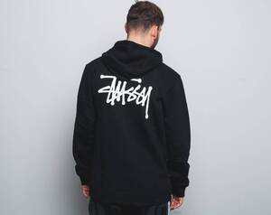 ラスト1 USA正規品 【S】 Stussy ステューシー BASIC ベーシック ロゴ LOGO スウェット ジップアップ 裏起毛 パーカー 黒 ブラック 新品