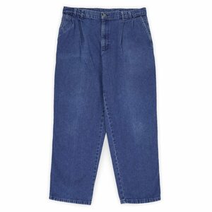 ドッカーズ DOCKERS 90s 2タック デニムトラウザー スラックス チノ オールド アメリカ USA 古着 (-3772) ブルー W35 L28相当