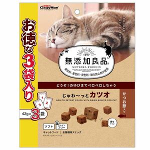 （まとめ買い）キャティーマン 無添加良品 じゅわ～っとカツオ かつお節入り 42g×3袋 猫用おやつ 〔×9〕