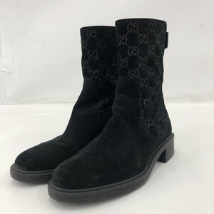 GUCCI グッチ GG柄 ショートブーツ スエード ブラック 323550 サイズ36【DAAD6016】