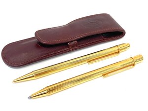 ★ BP ★ １円 Cartier カルティエ マスト ドゥ カルティエ ボールペン シャープペン 2本セット ゴールド ジャンク 【文房具】【中古】