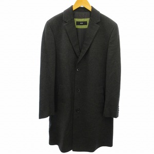 未使用品 ヒューゴボス HUGO BOSS 極美品 カシミア カシミヤ チェスターコート 3B ビジネス グレー 54 約XLサイズ ●ECO ☆AA★