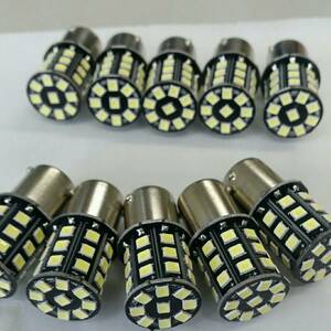 24V用 S25 LED 33連 シングル球 ホワイト 8個+保障2個 (計10個).　トラック、ダンプ、農機具などの24V車両に