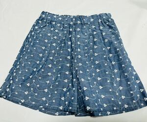 ◎★6676*激安sale!!新品 こども服 パンツ/ショートパンツ(刺)size130　1枚★花畑/EXHIBITS