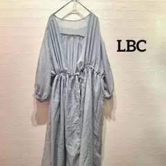 LBC 水色 シアー ロング ワンピース Mサイズ