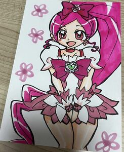 手描きイラスト　ハガキサイズ　4枚セット　ハートキャッチプリキュア