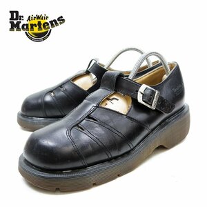 英国製　UK6　25㎝相当　Dr.Martens　ドクターマーチン Tストラップローファー　ブラック　イングランド製　黒/24.9.17/P1478