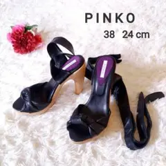 ☆最終価格☆PINKO パンプス アンクルストラップヒール ブラック 38 24