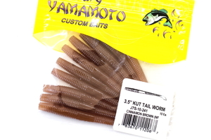 ★Gary YAMAMOTO ゲーリーヤマモト KUT TAIL WORM カットテールワーム 3.5″ #CINNAMON BROWN(NF)★