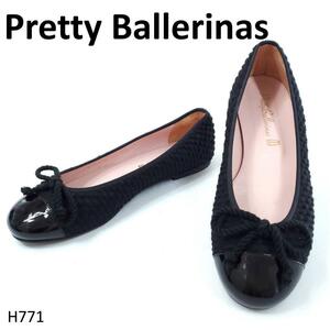 プリティバレリーナ　バレエシューズ　リボン　ローヒール　ラウンドトゥ　23.5cm Pretty Ballerinas