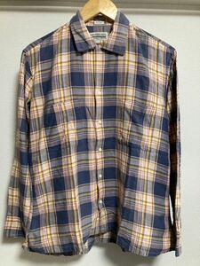 USA製mojito×INDIVIDUALIZED SHIRTSモヒート×インディビジュアライズドシャツオープンカラーシャツマドラスチェック長袖シャツ 