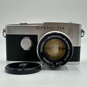 ジャンク オリンパス OLYMPUS PEN-F 一眼レフ フィルムカメラ シルバー G.Zuiko Auto-S 1:1.4 f=40mm 動作未確認 中古品 現状品