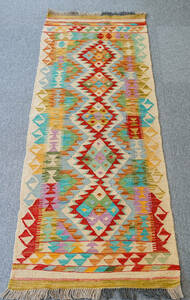廊下敷きアフガニスタンキリム173×63cm手織り絨毯
