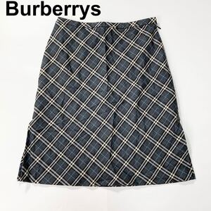 Burberrys バーバリーブルーレーベル スカート チェック グレー 38 M 三陽商会 レディース B112419-117