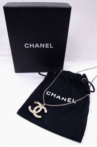 CHANEL シャネル ネックレス リバーシブル ラインストーン ラメ ココ ペンダント LKK4☆100