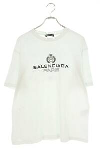バレンシアガ BALENCIAGA 594579 TGV60 サイズ:M BBロゴプリントTシャツ 中古 NO05