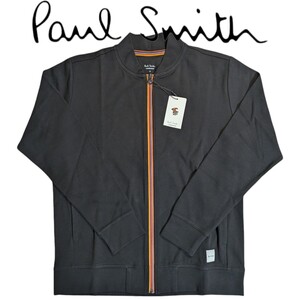 新品 ポールスミス Paul Smith ジップアップ М ラウンジウェア アーティストストライプ ブラック メンズ 秋 冬