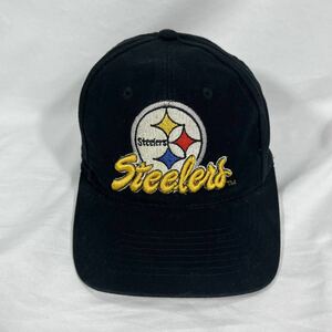 ■ ビンテージ 台湾製 NFL TEAM Steelers スティーラーズ 刺繍ロゴ スナップバック キャップ ブラック アメカジ スポーツ アメフト ■