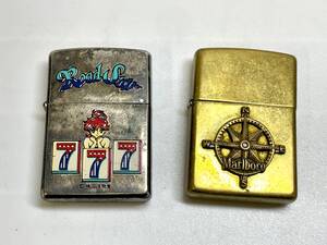 F6389i　ZIPPO　ジッポー　2点　Marlboro　マルボロ　RoadStar　(株)三洋物産　火花未確認　ジャンク扱い　現状品