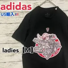 ●T202【US輸入】アディダス 半袖Tシャツ ブラック系 ladies【M】