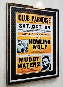 マディ・ウォーターズ/ハウリン・ウルフ/ライブ・ポスター1964 額装品/Muddy Waters/Howlin