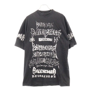 BALENCIAGA バレンシアガ 24SS DIY METAL オーバーサイズ メタルロゴプリント 半袖Tシャツ カットソー ブラック 641675 TPV03