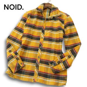 NOID. ノーアイディー 秋冬 NS-コットン ツイル Wフェイス★ 長袖 チェック シャツ Sz.1　メンズ　A4T10827_A#B