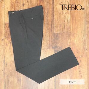 1円/TREBIO/82cm/スラックス パンツ 吸汗速乾 透湿 ストレッチ 透け防止 チェック柄 ノータック ゴルフ 脚長 新品/グレー/id380/