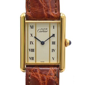 CARTIER カルティエ マストタンク GP/革 クォーツ メンズ腕時計 ヴィンテージ 中古【送料無料】