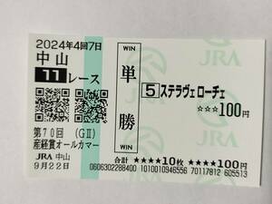 JRA 2024年 オールカマー ステラヴェローチェ 現地 単勝馬券 中山競馬場