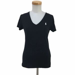 ND188-23 RALPH LAUREN SPORT ラルフローレン スポーツ 半袖 Tシャツ トップス プルオーバー 綿100% ブラック系 レディース M