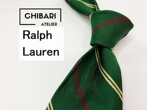 【超美品】Ralph Lauren　ラルフローレン　レジメンタル柄 ネクタイ 3本以上 送料無料 メンズ グリーン　1205262