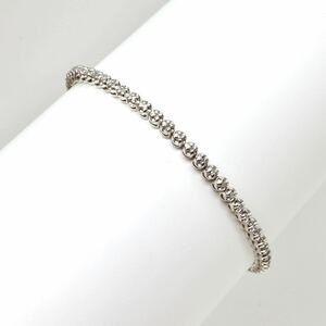 ◆天然ダイヤモンド テニスブレスレット◆U◎ 約7.2g 約17.5cm 0.30ct jewelry necklace ジュエリー DC6/DC6