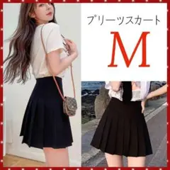 プリーツスカート ブラック M ショート丈 インナー付き 韓国 制服