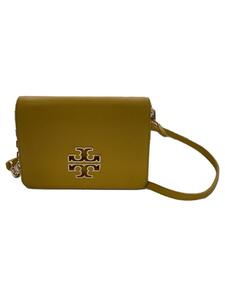 TORY BURCH◆DESXRIPTION BRITTEN CONMO CROSS-BODY/ロビンソン/レザー/イエロー