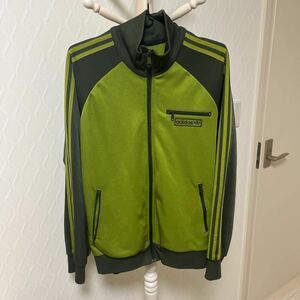 Z1031 adidasアディダストラックジャケット ジャージ ブルゾン 緑 グリーン M