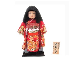 ★美品　元賀章介作 正絹京友禅　市松人形　45㎝