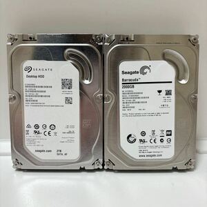 (33)(34) Seagate HDD 2TB 二枚セット 正常 ハードディスク 内蔵HDD まとめ売り 2000GB ST2000DM001 SATA 使用時間 3.5インチ シーゲート