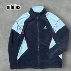 00s adidas パフォーマンス刺繍ロゴ ベロア Track Top L