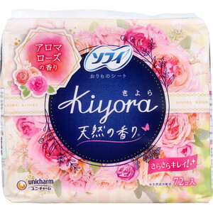 【まとめ買う】ソフィ Kiyora おりものシート アロマローズの香り 72個入×10個セット