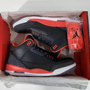 29cm NIKE AIR JORDAN 3 RETRO CRIMSON ナイキ エアジョーダン3 レトロ クリムゾン US11 136064-005 BLACK BRIGHT CRIMSON 2012年製