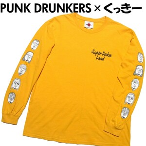 超くっきーランド 限定 パンクドランカーズ x くっきー ロンT Tシャツ L オレンジ PUNK DRUNKERS